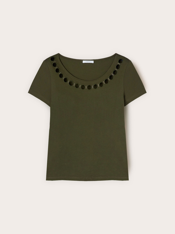 T-Shirt mit Cut-out-Motiven