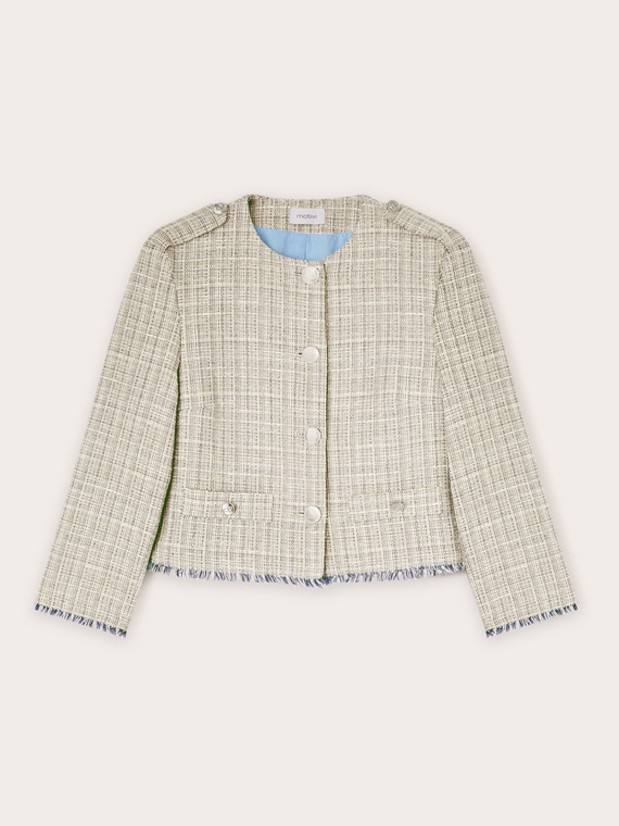 Jachetă scurtă din tweed cu lurex