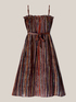 Langes Oversize-Kleid mit Lurex-Streifen und Ethno-Muster image number 3
