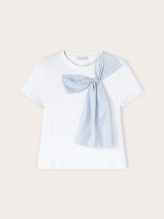 T-shirt with striped bow