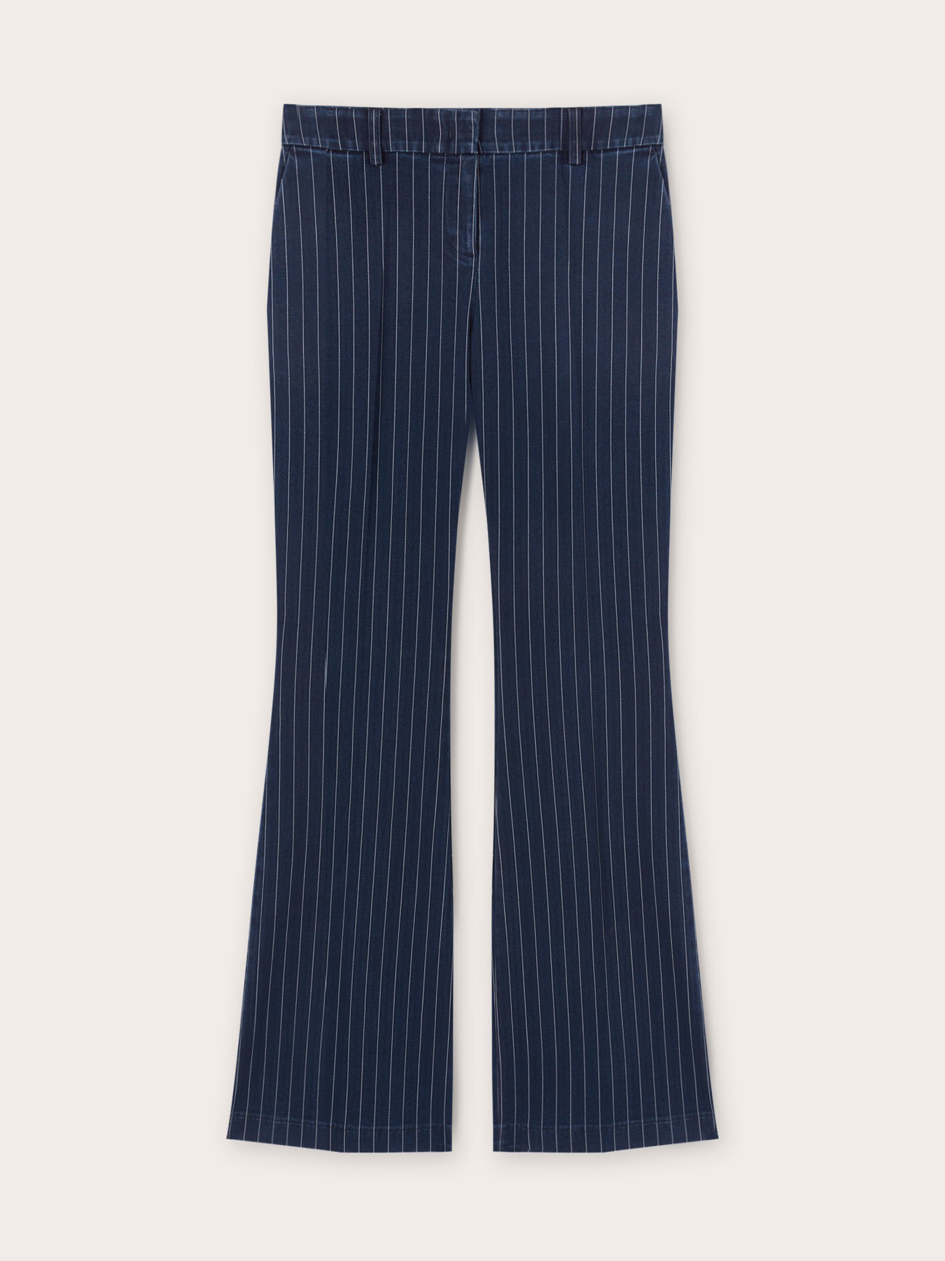 Pinstripe effect flare jeans image number 3