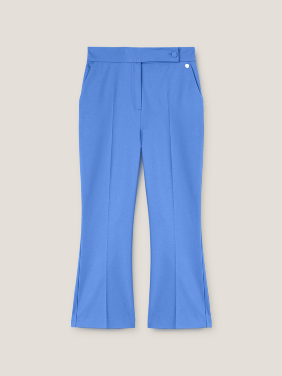 Solid colour kick flare trousers