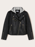 Blouson motard avec capuche en molleton image number 4