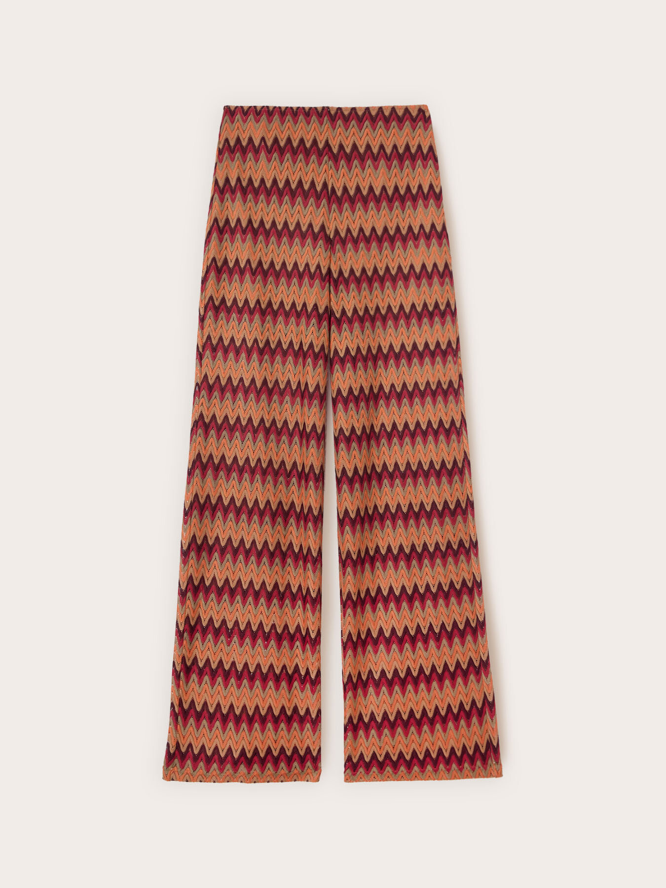 Pantalon palazzo en tricot chevron image number 4