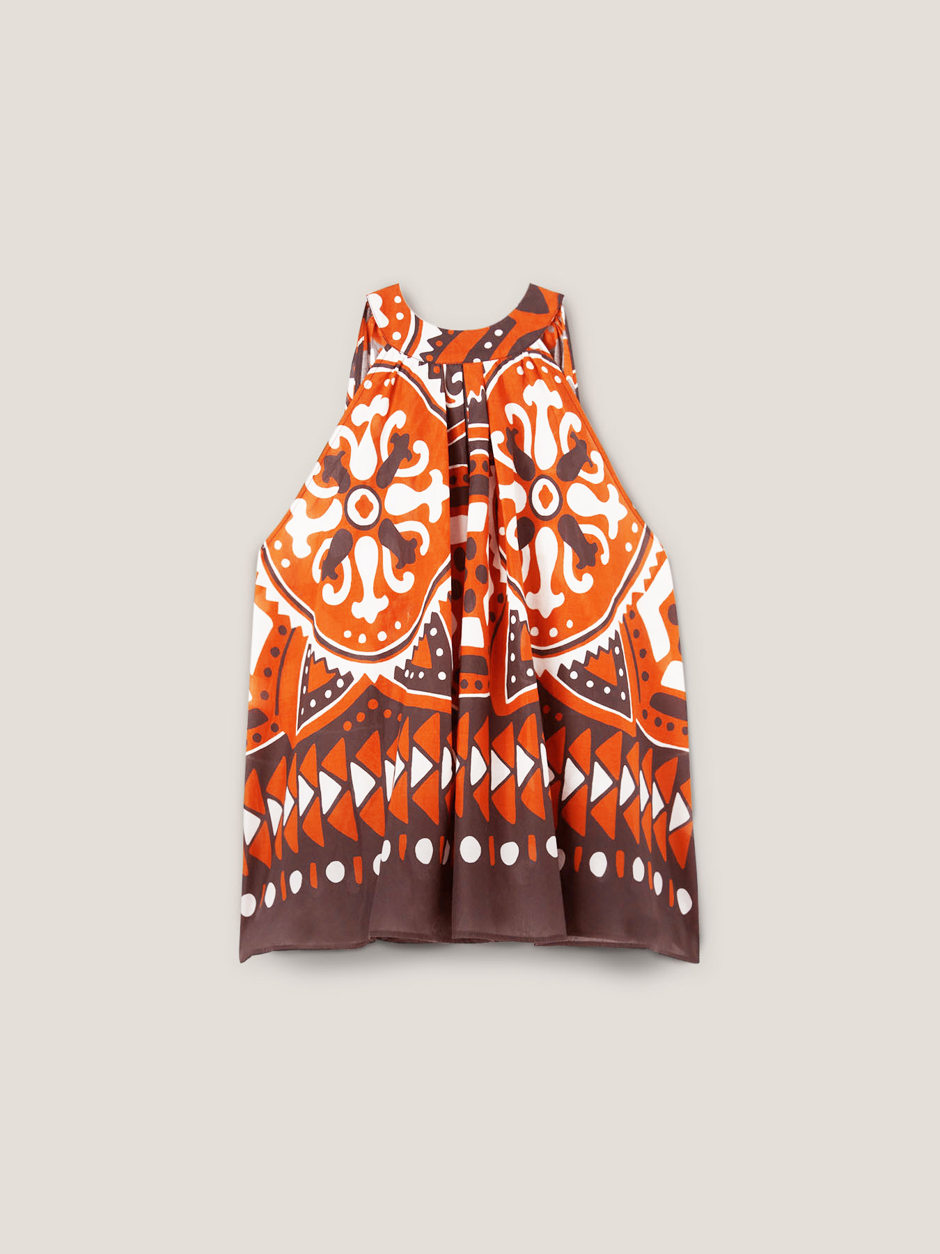 Ethnic patterned muslin flared top image number 4