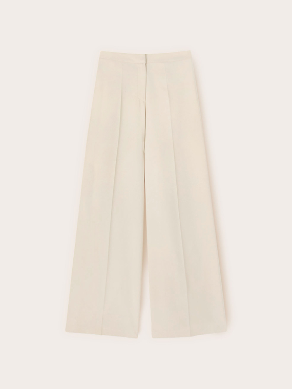 Palazzo pants in cady with satin inserts