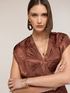 Kimono blouse in jacquard satin image number 3