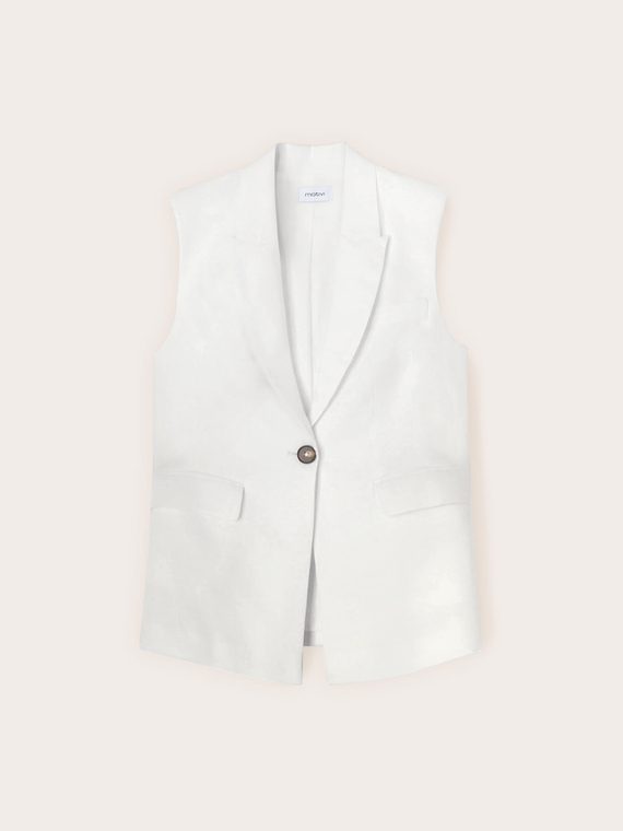 Tailored linen blend vest