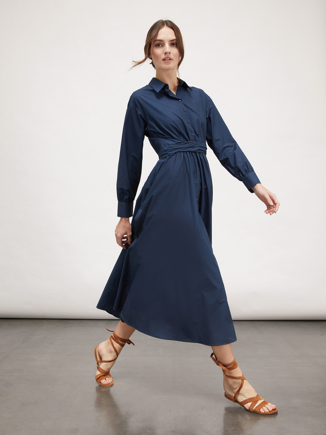 Vestito chemisier in popeline image number 0