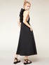 Long poplin dress with oversized ruching image number 0