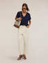 V-neck blouse with flared sleeves image number 2