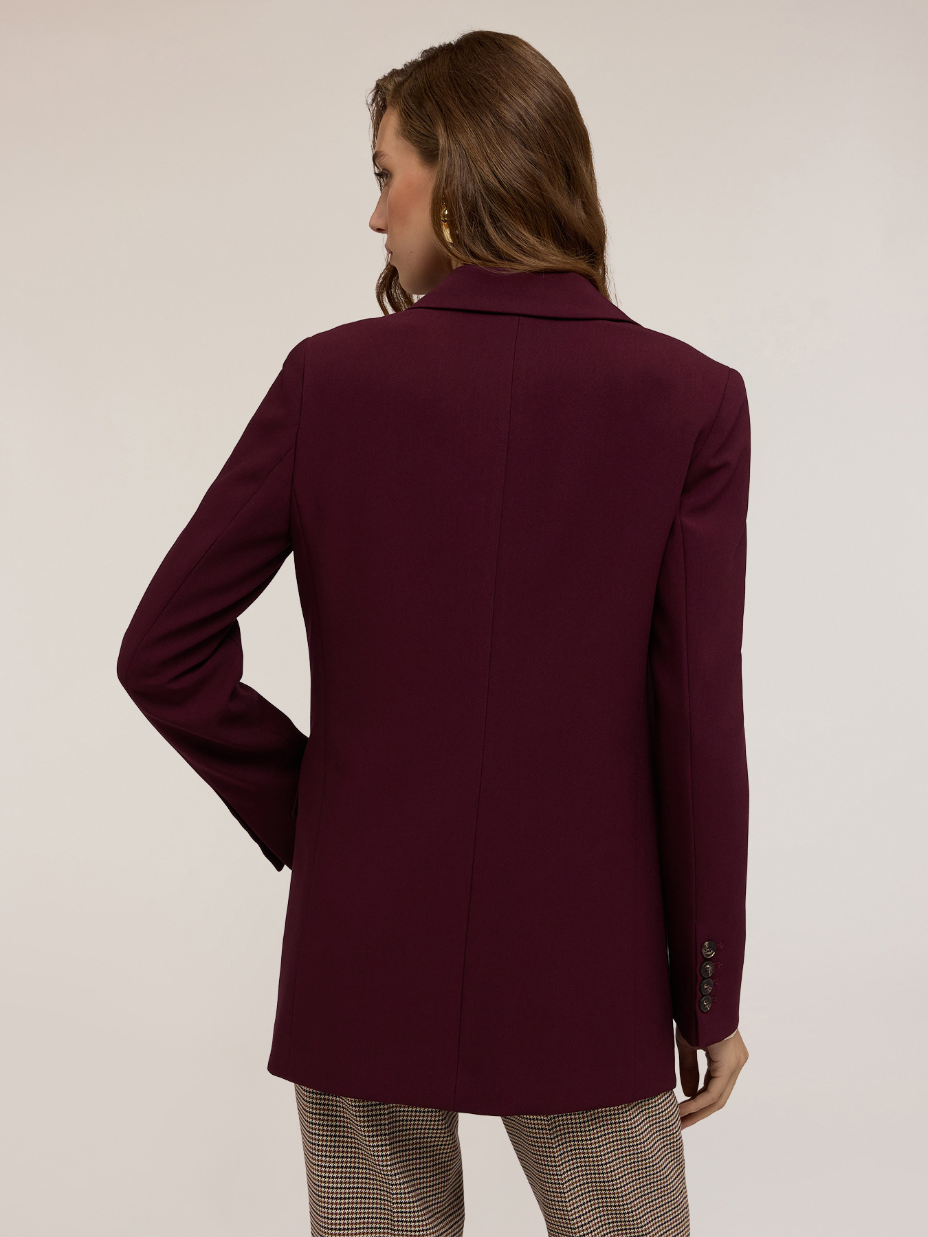 Double-breasted polyester-viscose blazer image number 1