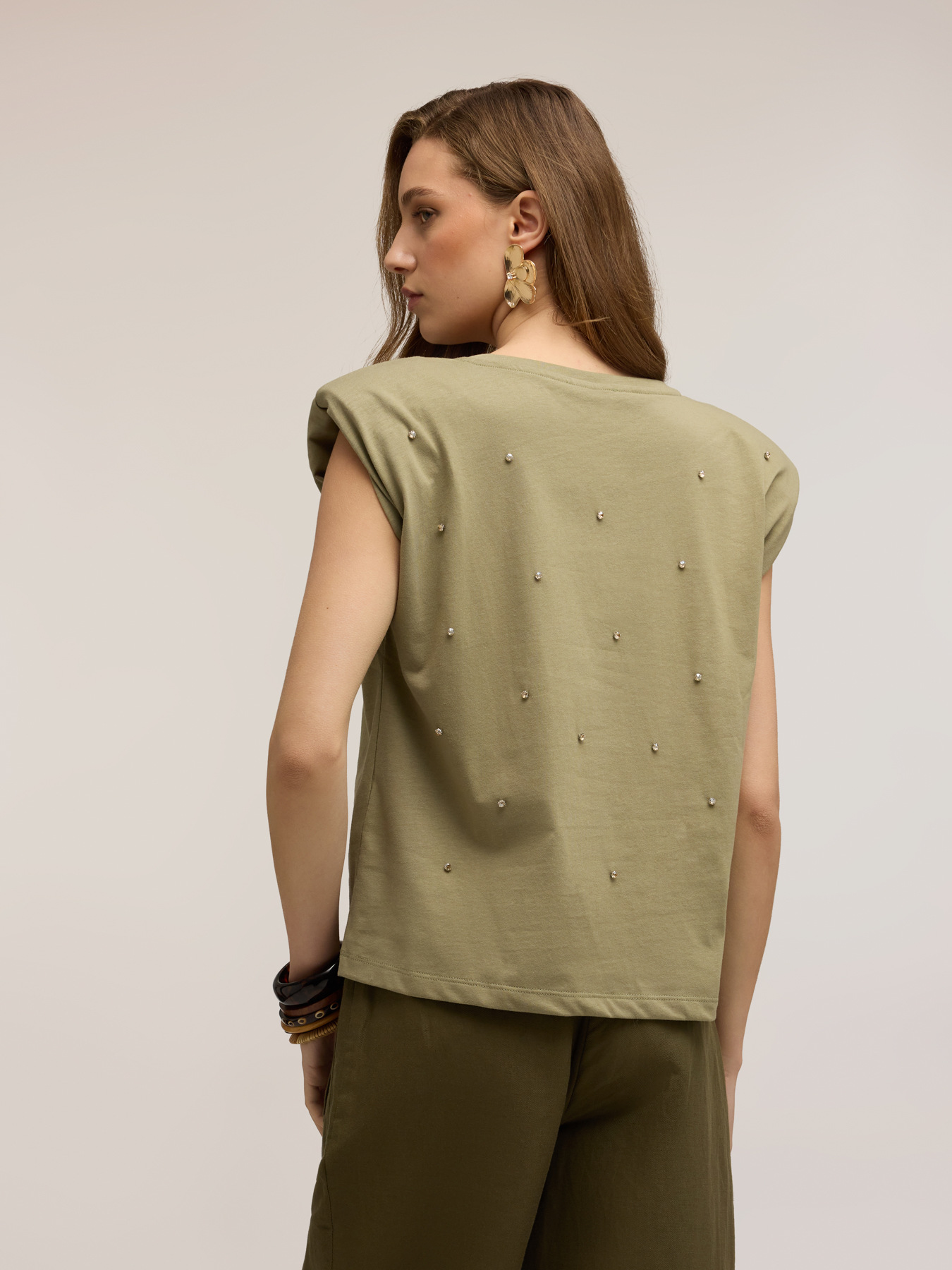T-shirt with stone embellishments image number 1