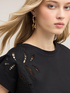T-shirt in jersey con ricami sangallo image number 0
