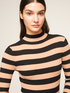 Striped pattern ribbed knit midi dress image number 2