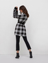 Long chequered pattern cardigan image number 1