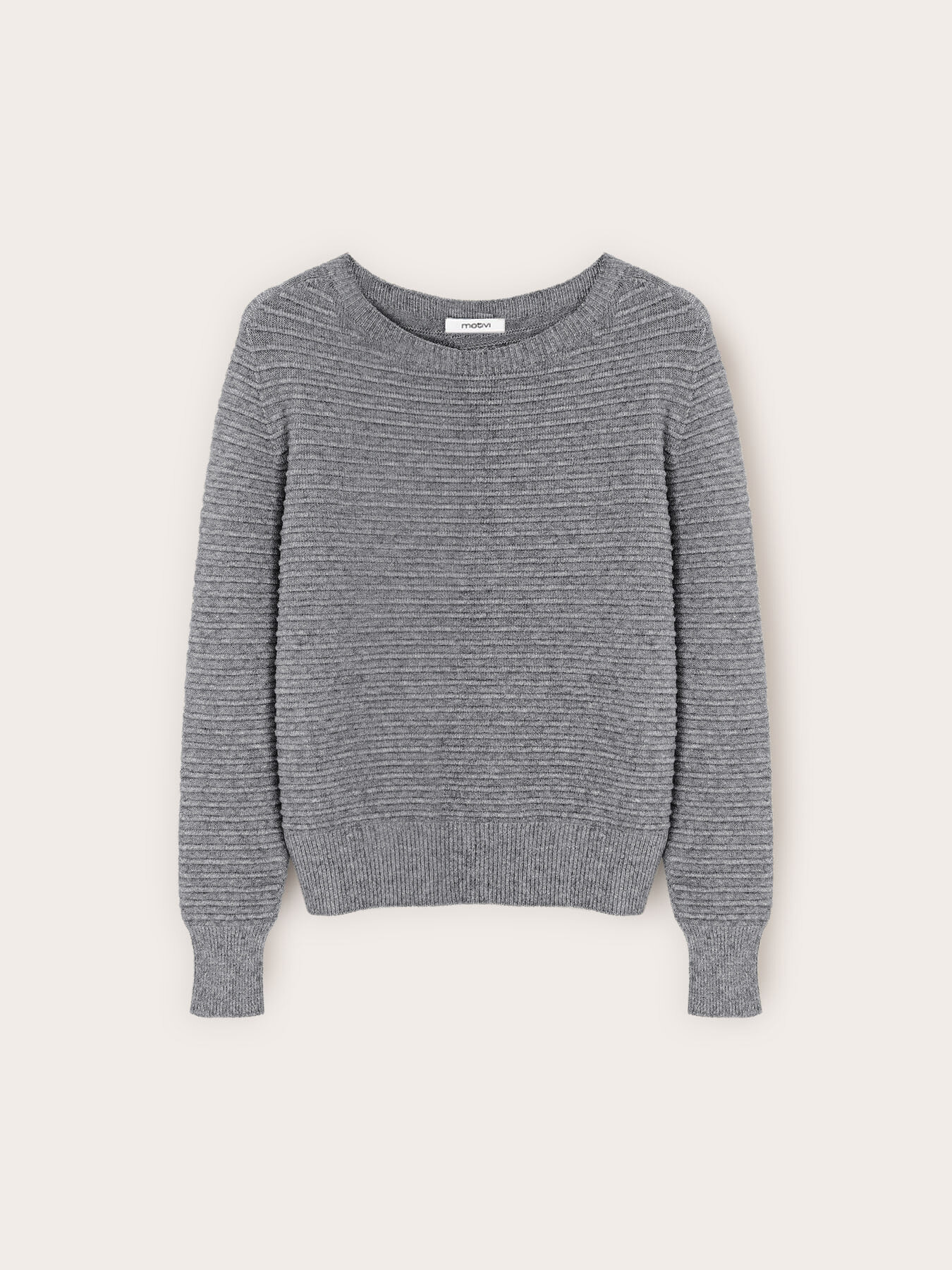 Tricou cu nervuri din amestec de viscoză image number 4