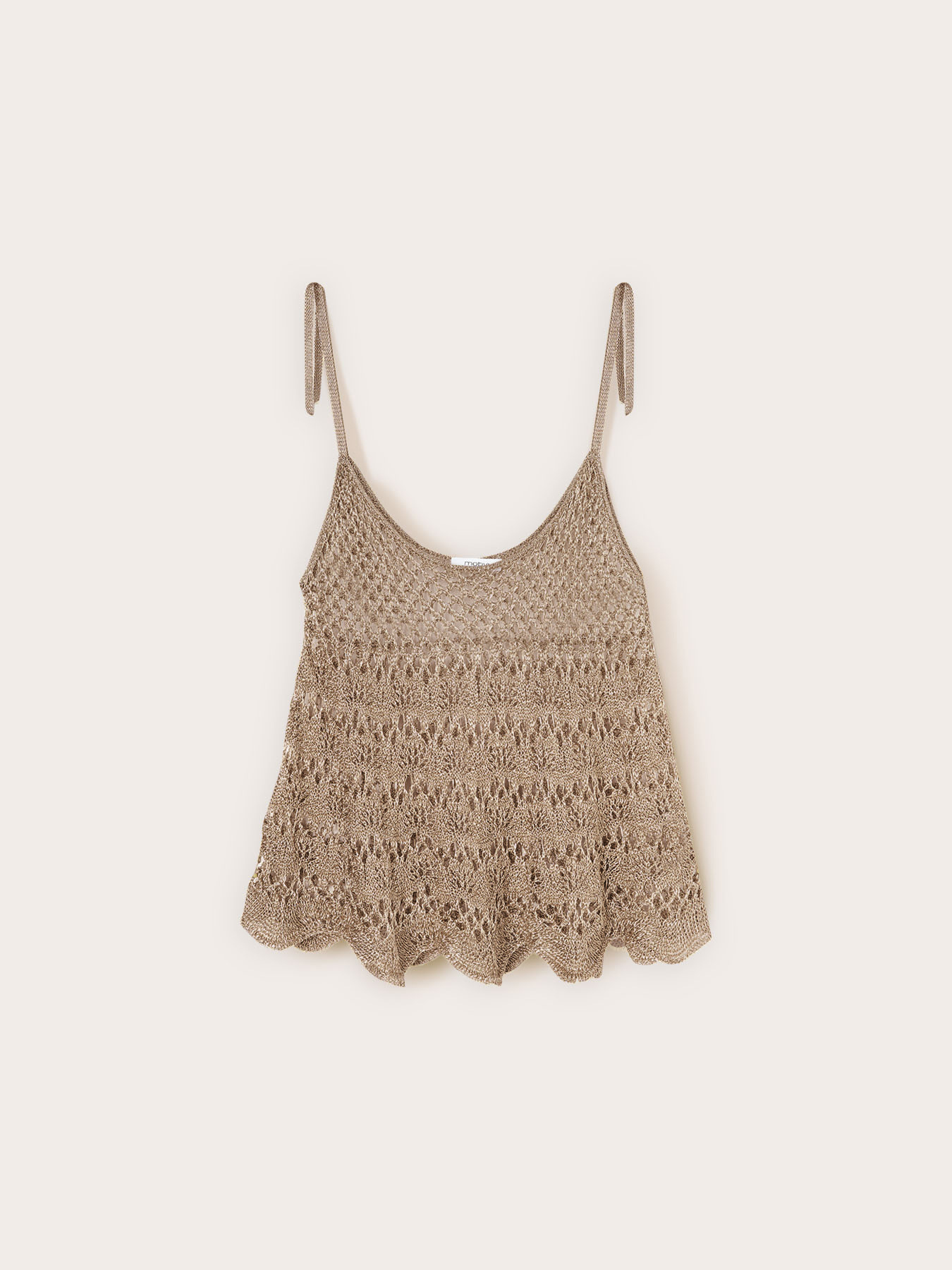 Top de punto calado en lurex image number 4