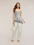 Top in tulle con paillettes e pizzo image number 2