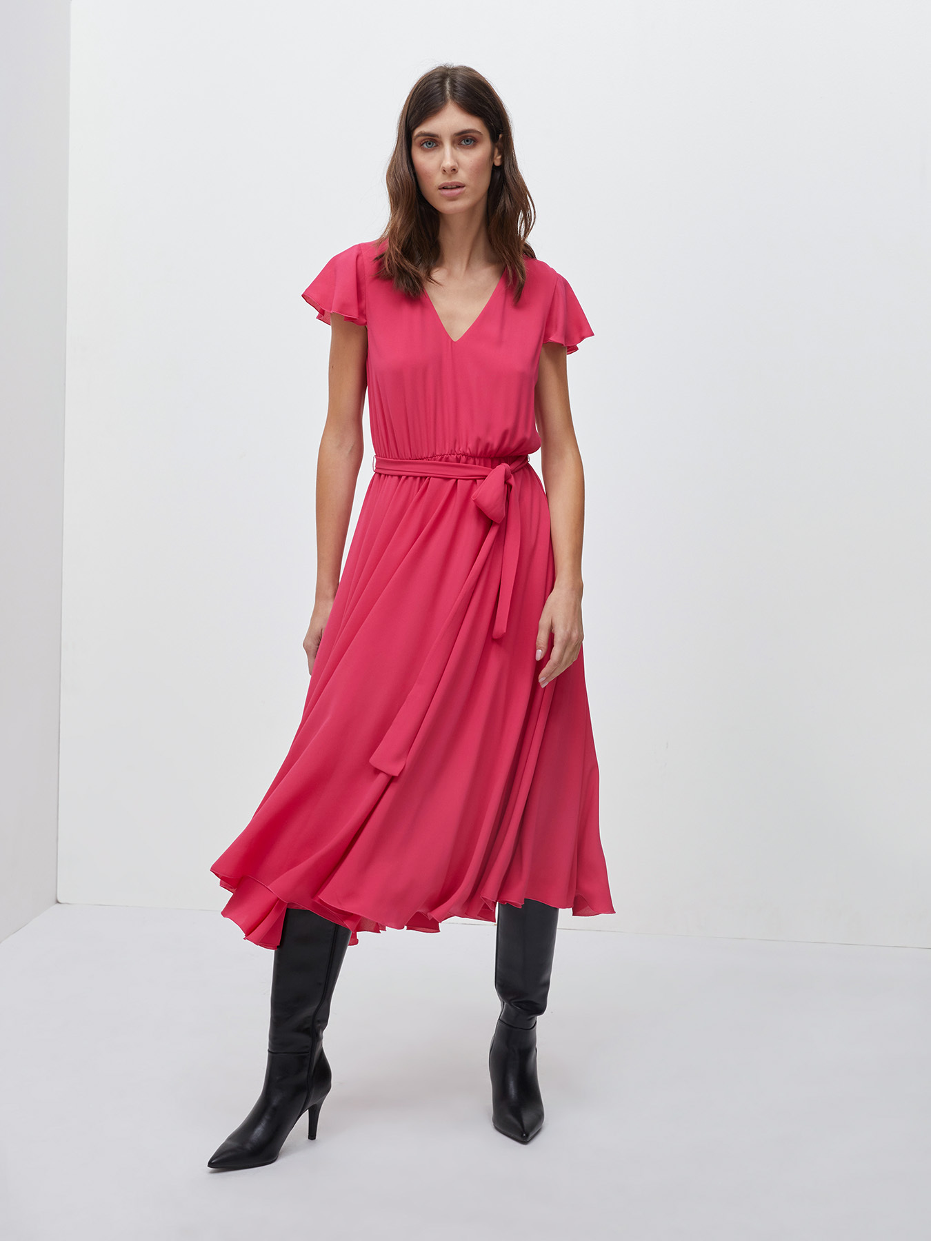 Vestito midi con fusciacca image number 0