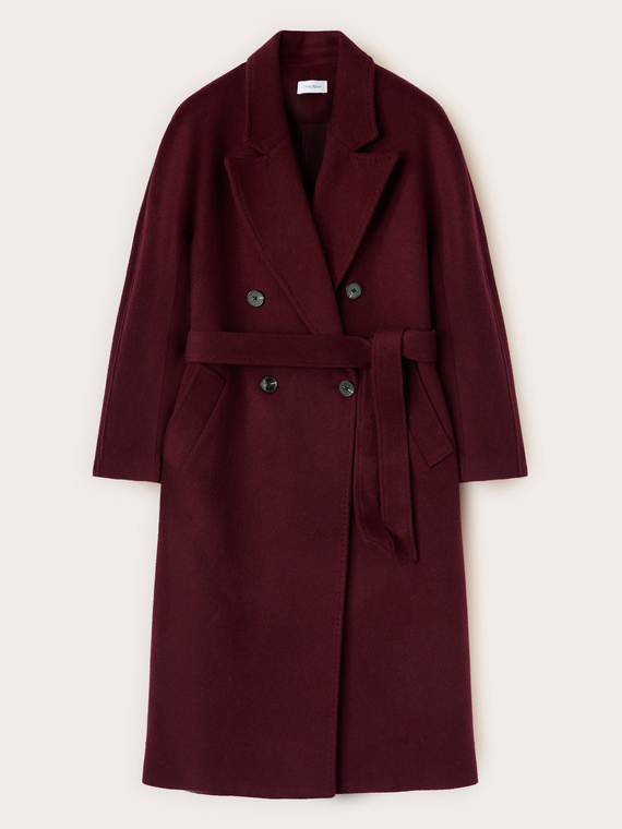 Double-breasted coat in wool blend drap