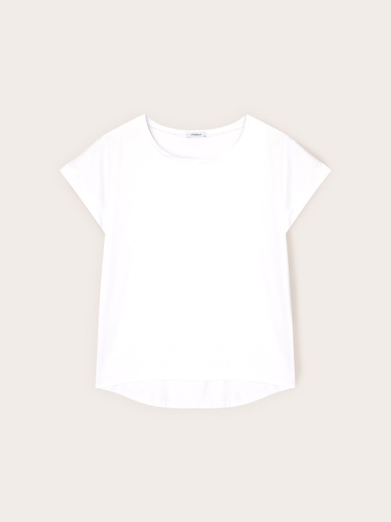 Two-tone cotton blend T-shirt