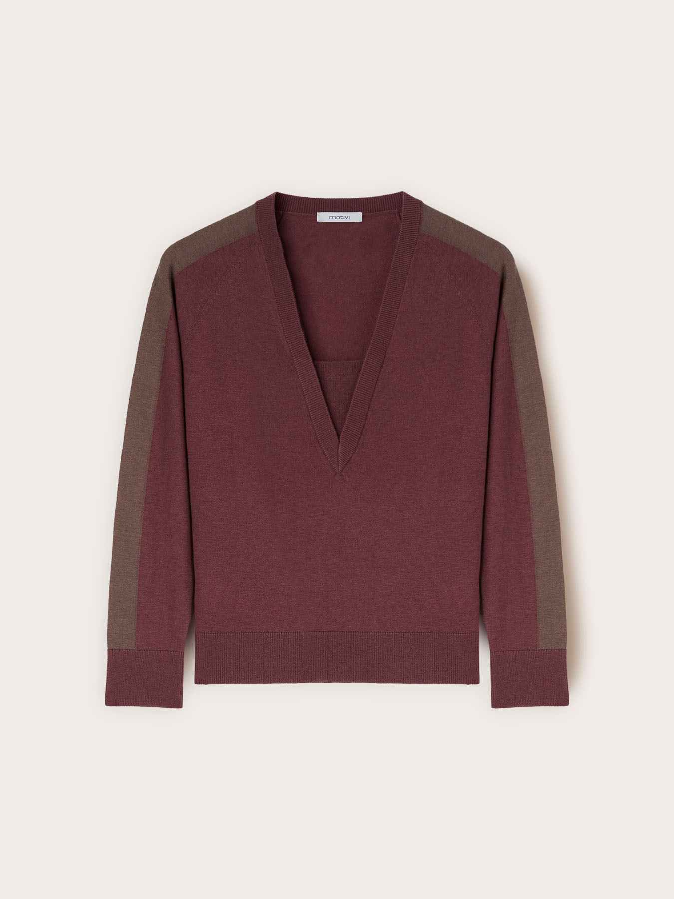 Jersey escote en V en mezcla de seda image number 4
