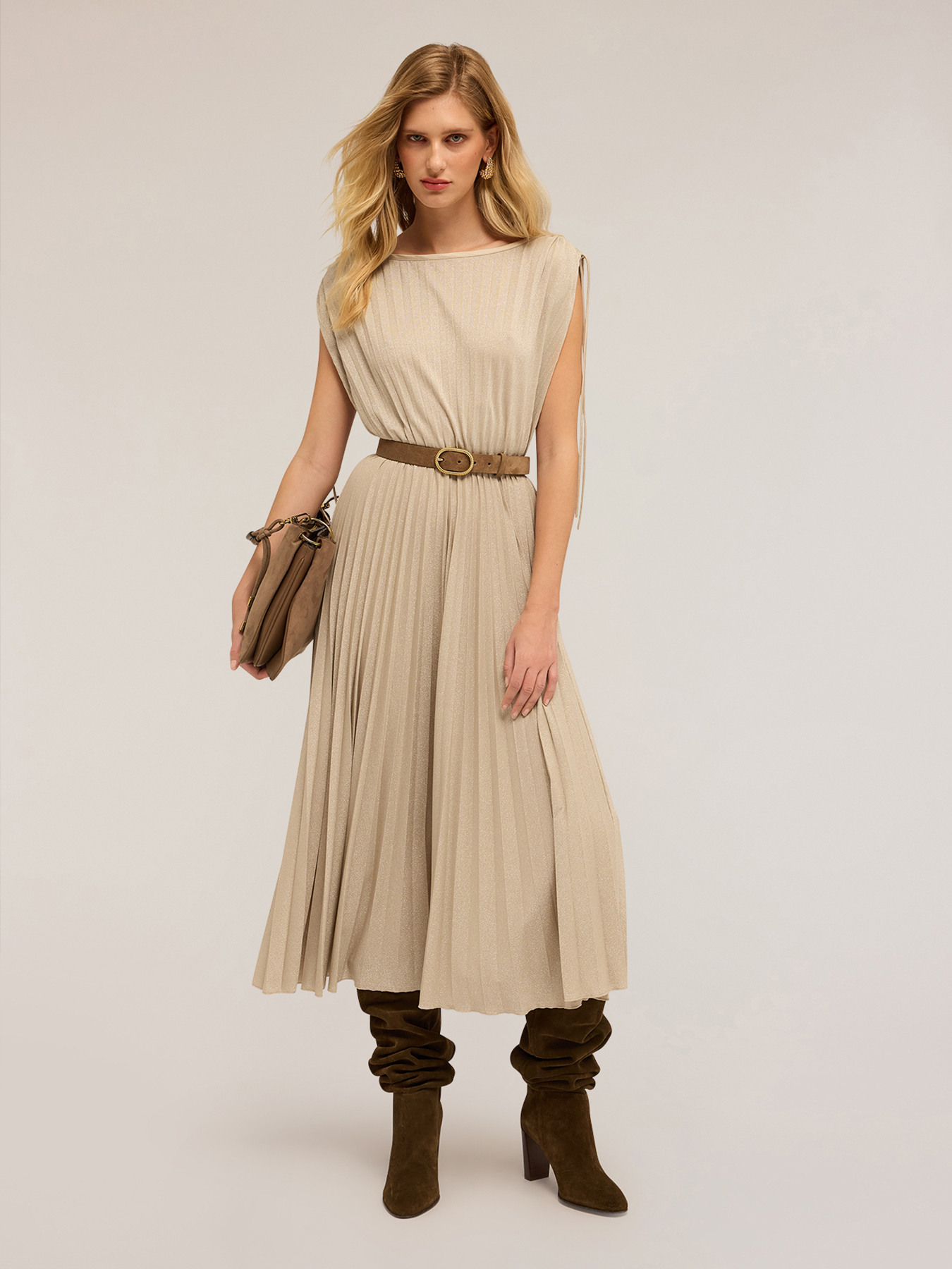 Rochie midi din jerseu lurex image number 0