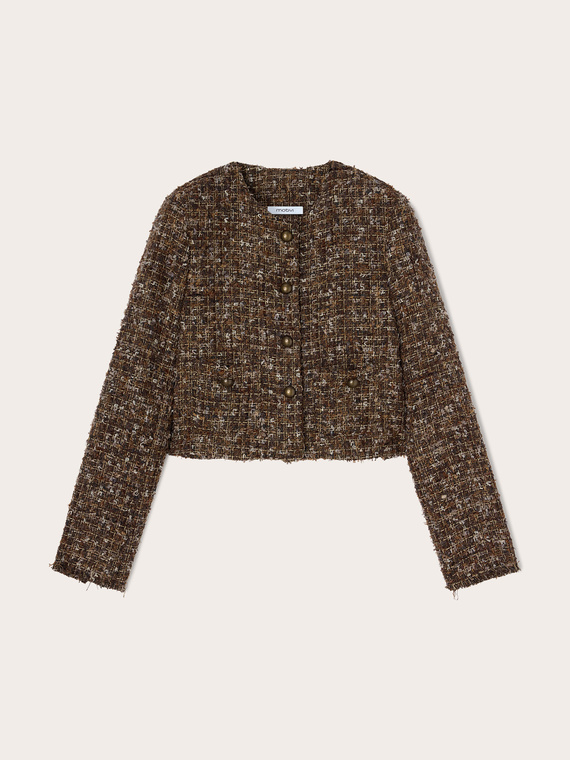 Jacke aus Tweed mit Metallkn&ouml;pfen