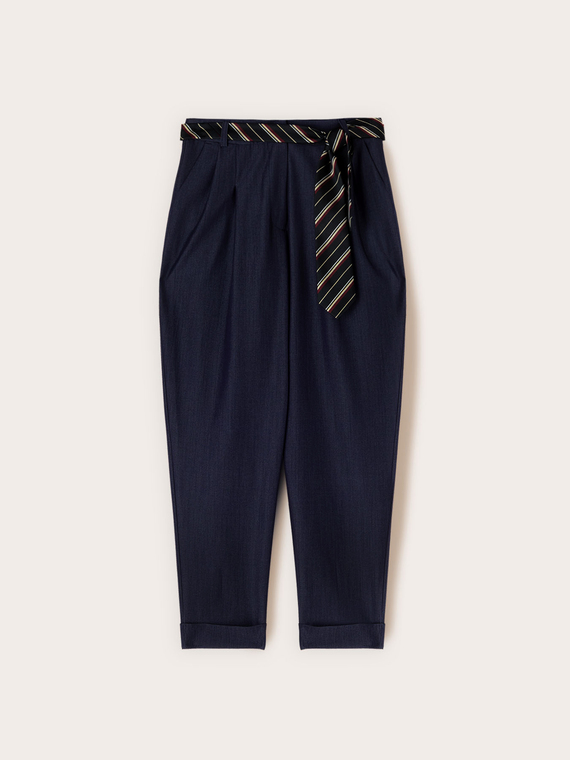 Pantalones zanahoria en chambray