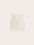 Gilet en m&eacute;lange de lin avec encolure en V image number 3