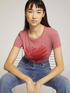 Short-sleeved jersey T-shirt and heart-shaped print image number 2