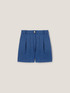 Shorts con pieghe in tela image number 4