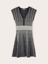 Striped knit flare dress image number 4