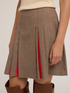 Pleated mini skirt with Houndstooth pattern image number 0