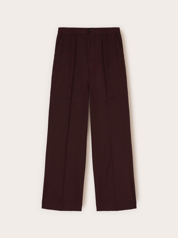 Pantalon palazzo en m&eacute;lange de lin