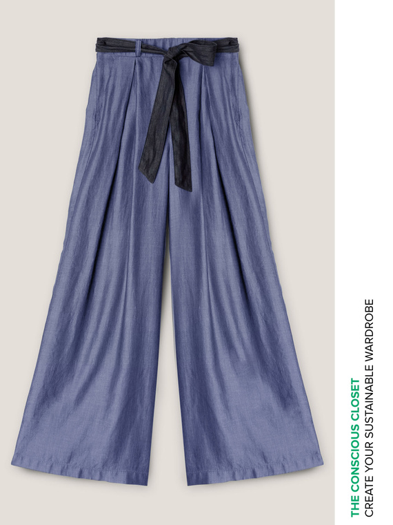 Pantalones modelo palazzo de tencel
