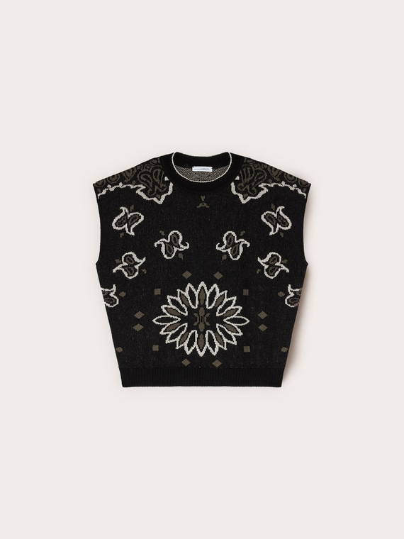 Top de punto jacquard