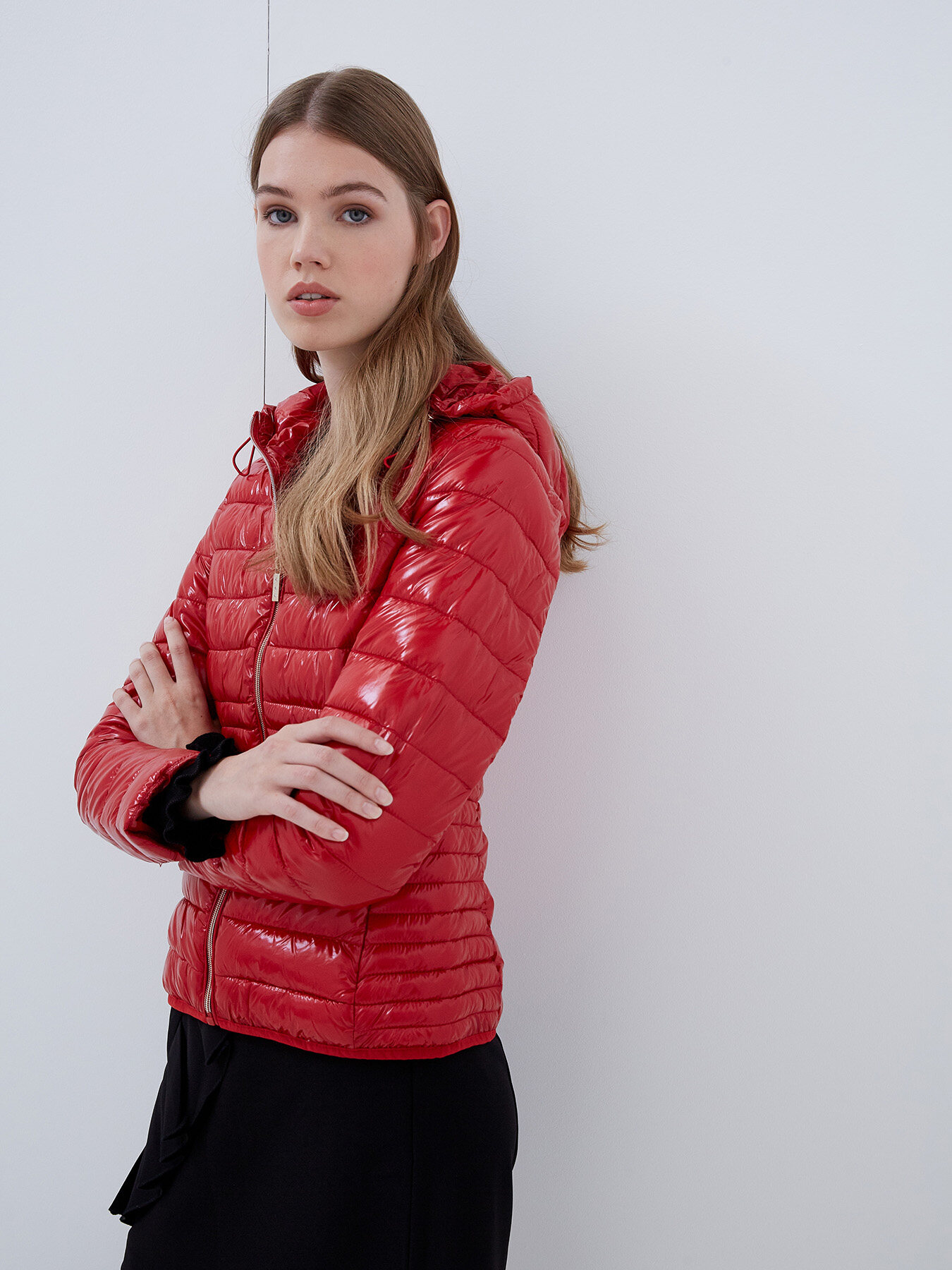 Doudoune brillante &agrave; capuche image number 2