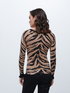 Zebra pattern jacquard sweater image number 1