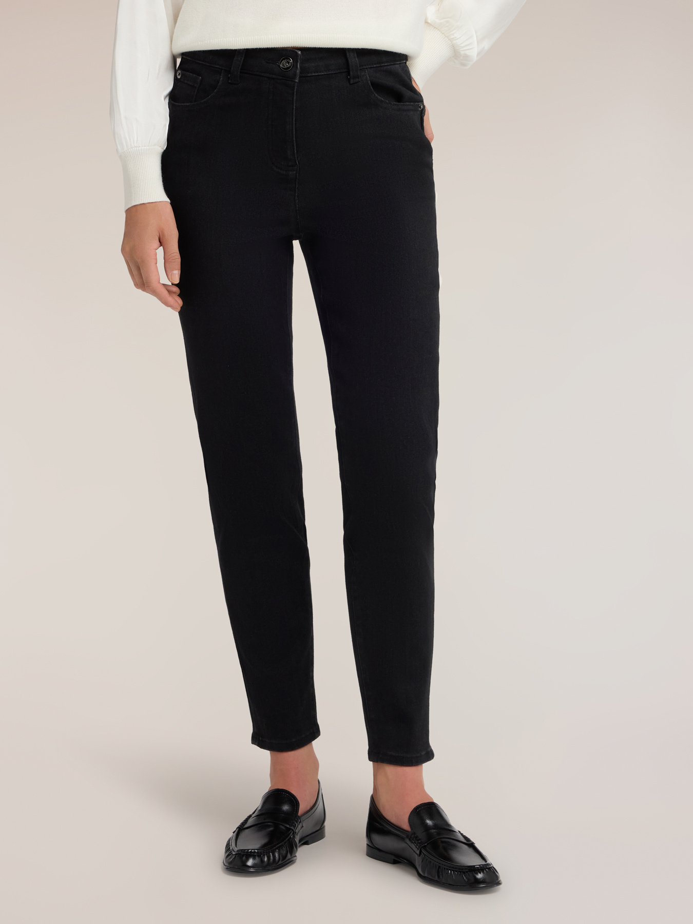 Jean skinny taille haute black wash image number 2