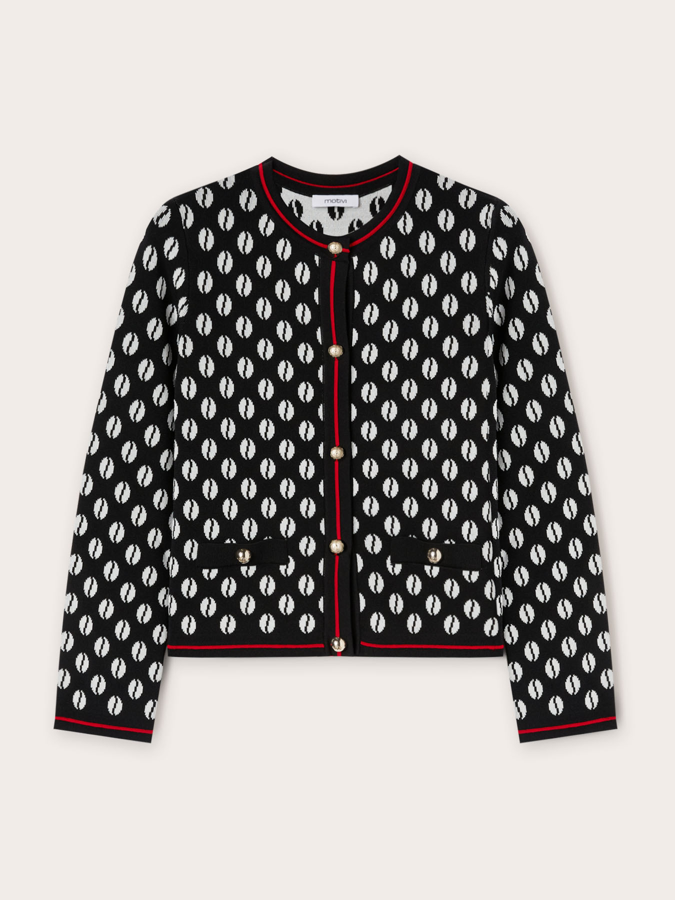 Cardigan corto in maglia jacquard image number 3