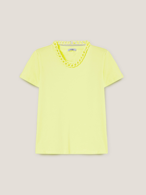 Cotton T-shirt with necklace