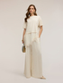 Palazzo pants in viscose satin image number 0