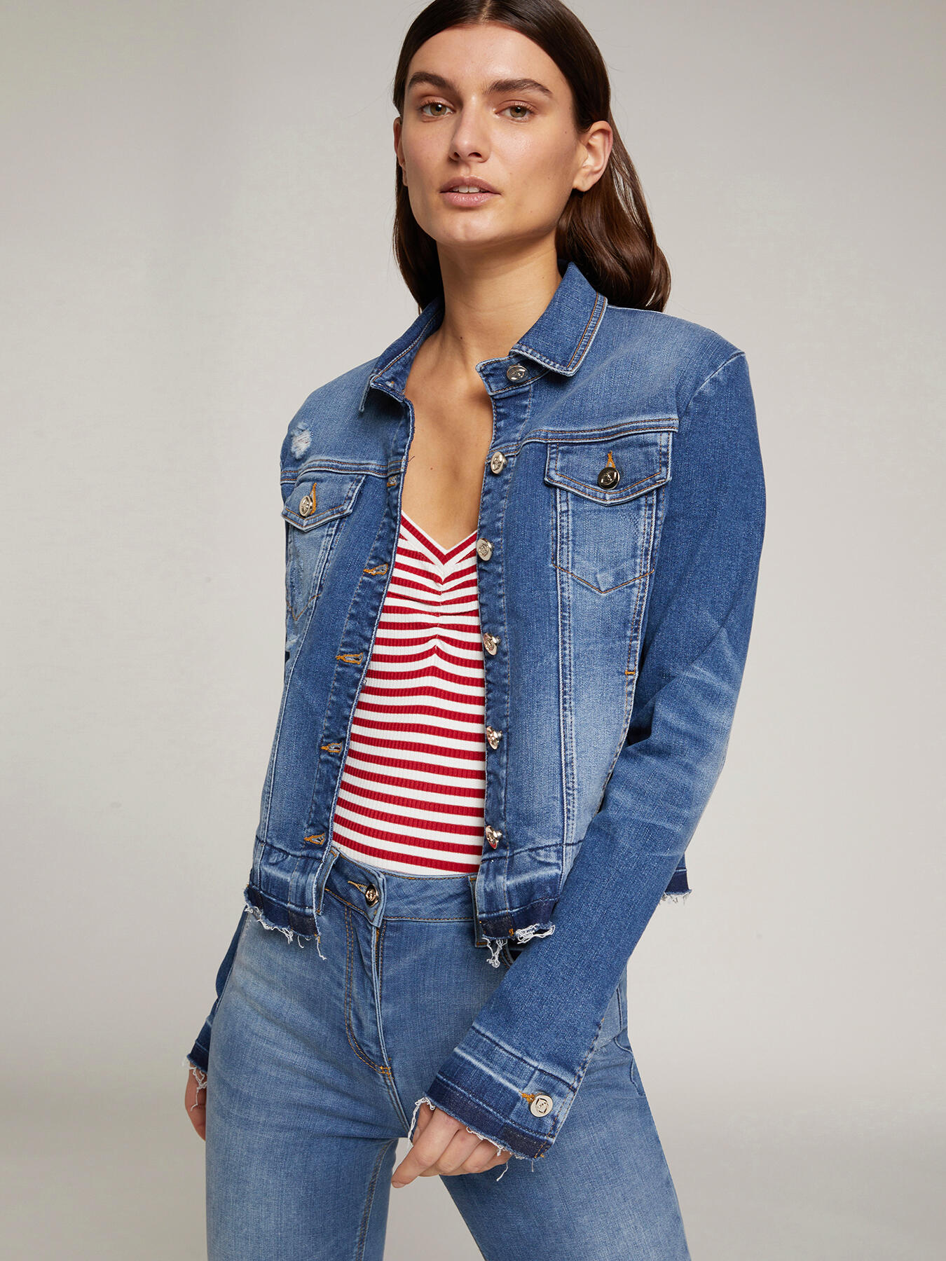 Giubbotto in denim blu medio - Motivi.com