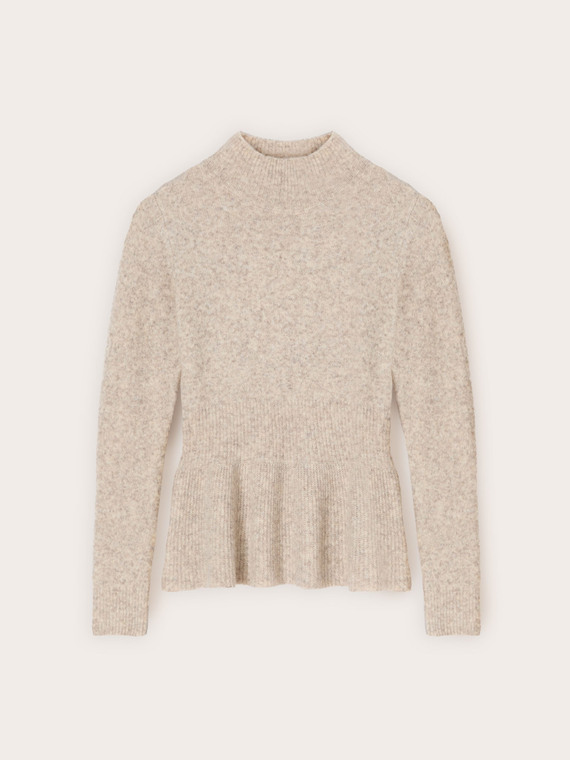 Rollkragenpullover mit Peplo-Schnitt