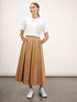Midi skirt with split pleats image number 3