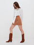 Mini skirt with suede effect pockets image number 0