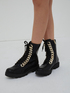 Lace-up combat boots with chain image number 3