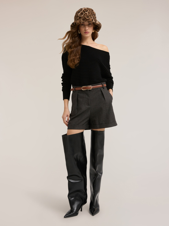 Maglia a coste in misto viscosa